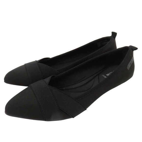 Anne Klein Women 7.5 M Ozzie Black Slip On Pointed Toe Ballet Flats Shoes NEW - Picture 1 of 14